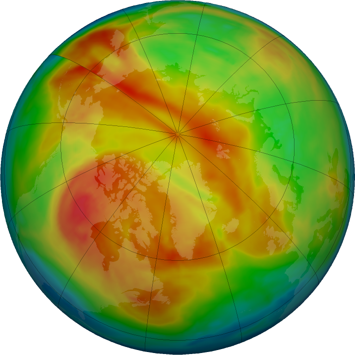 Arctic ozone map for 24 January 2021